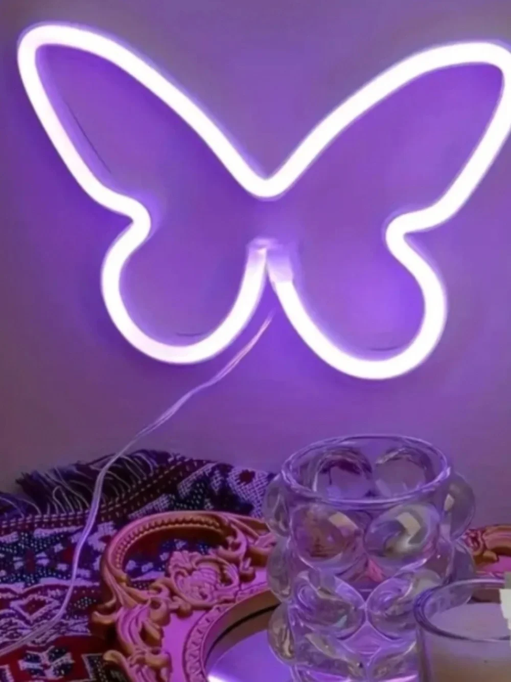 Purple Butterfly Neon Light Sign
